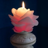 Свеча мигающая хамелеон Роза на подсвеч. аромат 1457