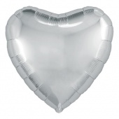 Шар 18"/46 см Сердце серебро 758021