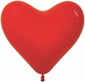 6"/15 см Сердце Красные (015) пастель 100шт 623160