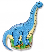 Шар 16"/41 см Мини-фигура, Динозавр Диплодок, син. 902544