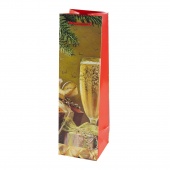 Пакет подар для вина Праздничное настроение, дизайн №1, метал. 38х11х11см 502260