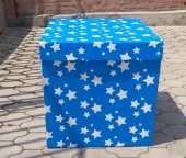 Коробка синяя с белыми звездами 65х65 КРБ366