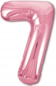 Шар 40"/102 см Цифра 7 Slim розовый фламинго 755419