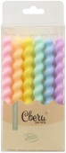 Свечи зефирная серия, неж. цвета, макарунс, 7см 6шт с держат. 802943