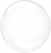 Шар 24"/60 см Сфера 3D Deco Bubble прозр. (упак. синяя) bobo1