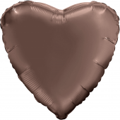 Шар 19"/48 см Сердце какао сатин 221066