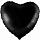 Шар 36"/91 см Сердце черный 36004К