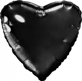 Шар 19"/48 см Сердце черный 758007