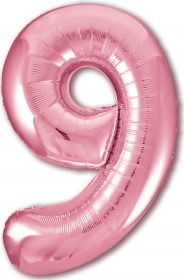 Шар 40"/102 см Цифра 9 Slim розовый фламинго 755433