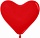 12"/30 см Сердце Красный (015) пастель 50шт 628158