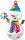 Шар 14"/36 см Мини-фигура Снеговик в ярком шарфе 23143